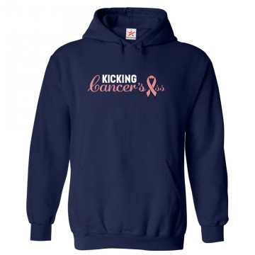 Kicking Cancer's Ass Classic Unisex Kids and Adults Pullover Hoodie For Disease Awareness